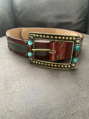 Leather Rock LEATHEROCK Belt Western  Cow Girl  Gem  Stud Ladies USA VTG